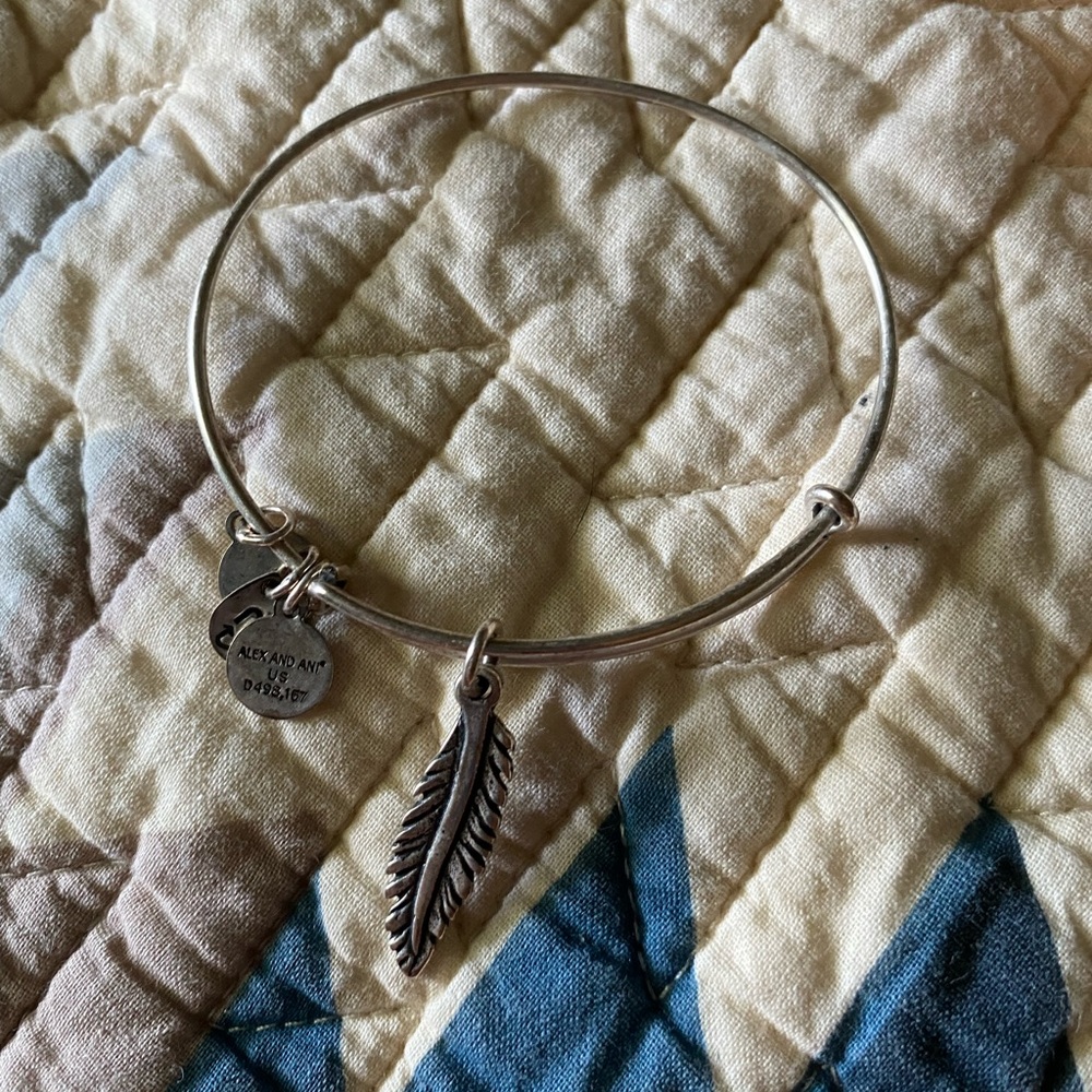 Alex and ani silver feather